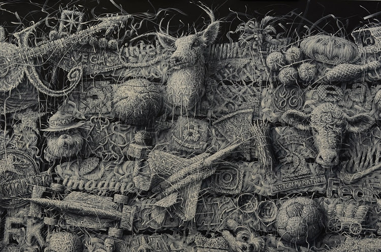 Woven Oil Paintings by Alexi Torres