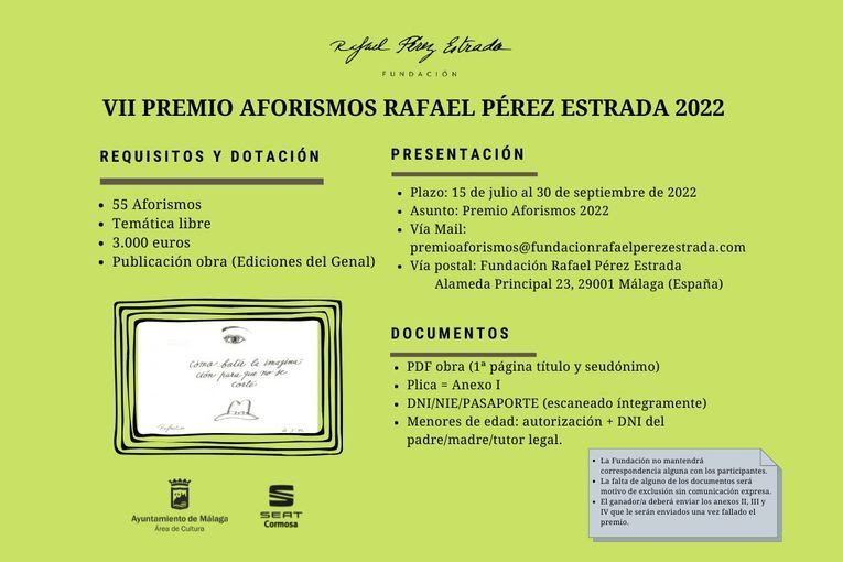 VII Premio de Aforismos Rafael Pérez Estrada 2022
