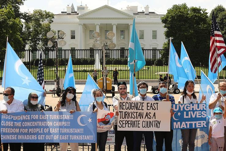 Uyghurs rally outside of the White House