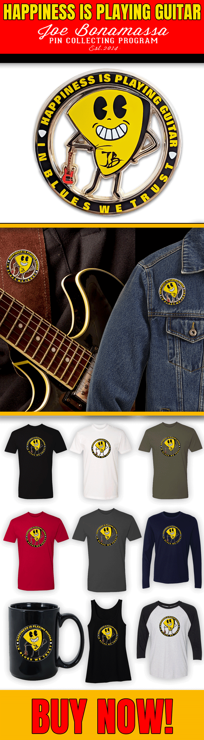 New pin - "Happiness is playing guitar" - it's true, right? Get yours here!