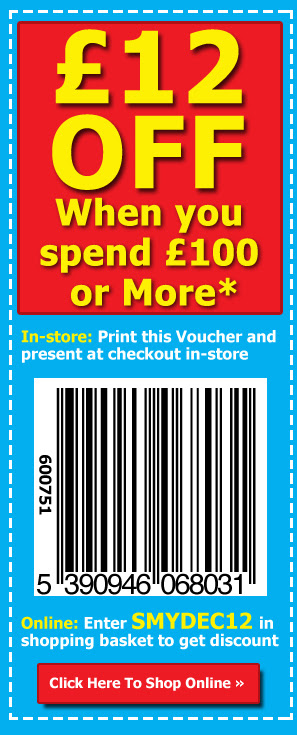 £12 OFF When you spend £100 or more!* 