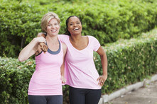 Women in park after exercising
