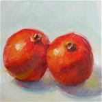 Pomegranates,still life,oil on canvas,8x8,price$300 - Posted on Sunday, December 21, 2014 by Joy Olney