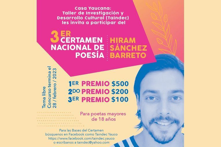 Tercer Certamen Nacional de Poesía Hiram Sánchez Barreto 2023