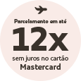 Parcelamento em até 12x sem juros no cartão Mastercard