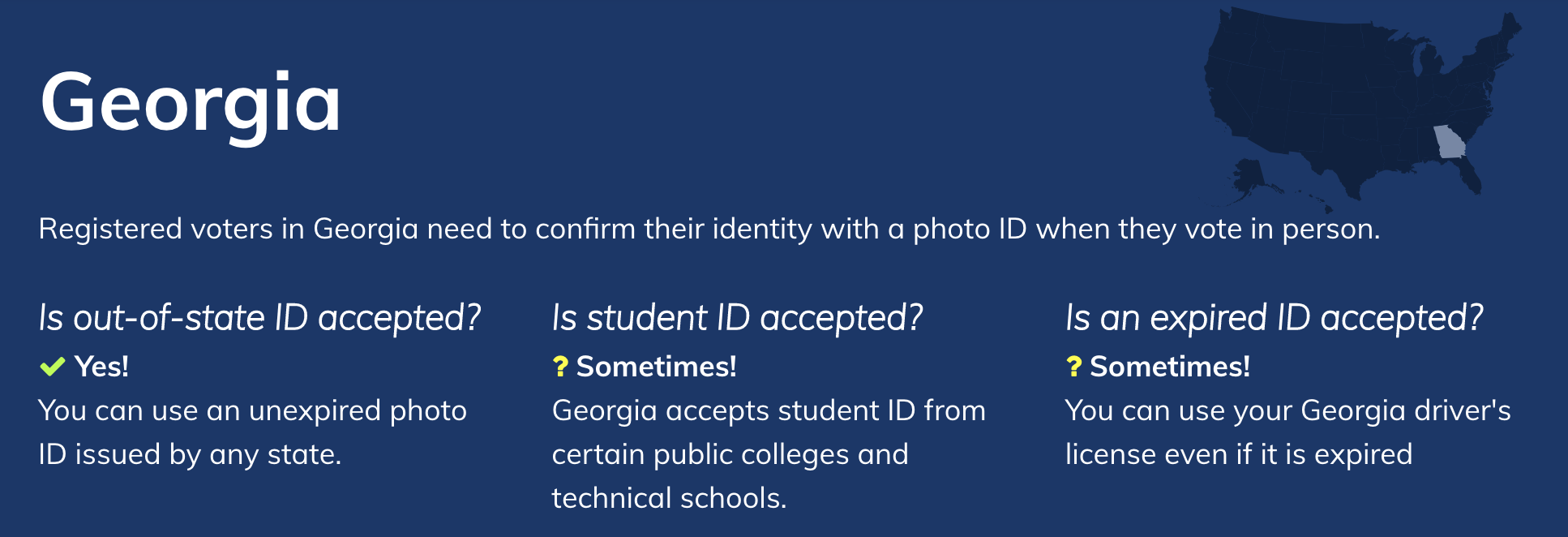 Georgia Voter ID laws