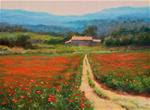 Poppy field  - French countryside, Landscape oil painting - Posted on Tuesday, November 18, 2014 by Nick Sarazan