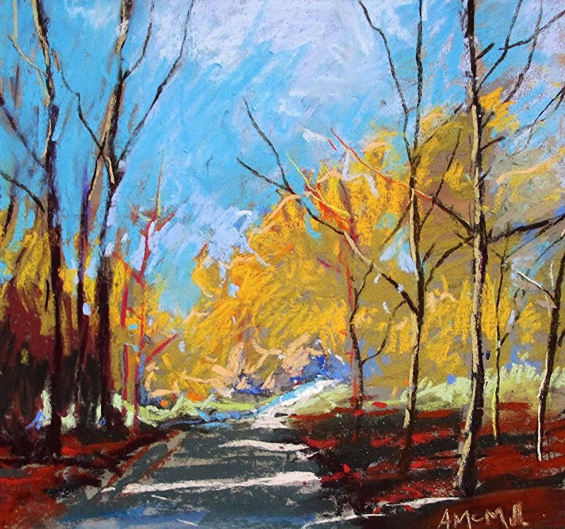 McMillan Walk in the Winter Woods 11 x 13 inches oil