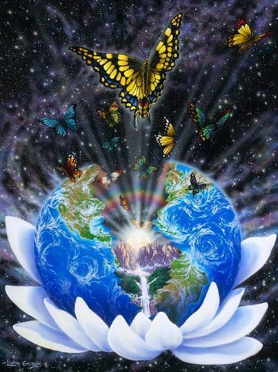 butterfly-and-earth-in-lotus-flower