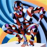 Mark Webster - Edison - Abstract Geometric Futurist Figurative Oil Painting - Posted on Thursday, March 19, 2015 by Mark Webster