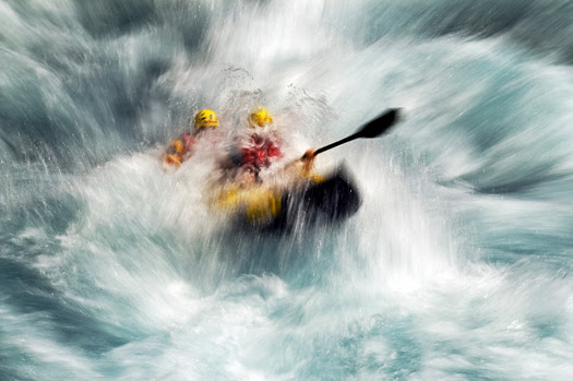 rafting on white water