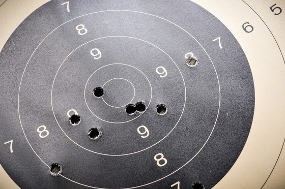 Close-up of a target used in shooting practice