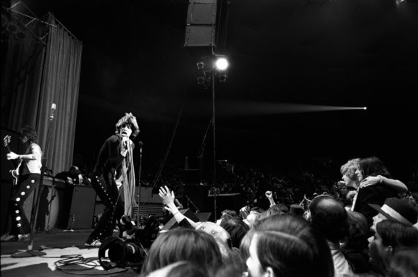 Mick Jagger and the Rolling Stones in concert.