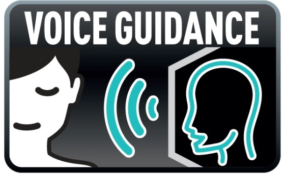 Além de vocalizar as opções do menu, o recurso Voice Guidance também explica como navegar entre as opções.