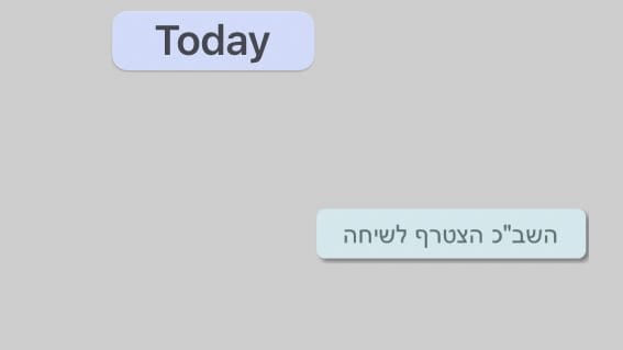 The message reads 'The Shin Bet joined the conversation.'