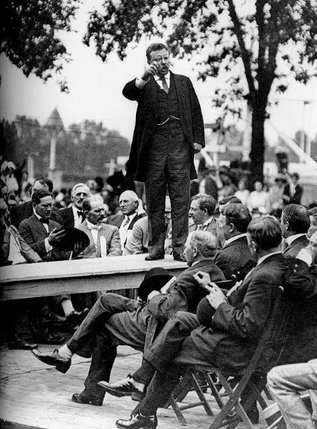 Theodore Roosevelt making a speech