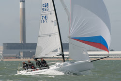 J/70 sailing fast on Solent