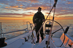 J/111 at dawn-- Rolex Fastnet Race