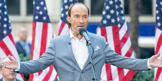 Lee Greenwood performs during the "Fox and Friends" naturalization ceremony for Veterans Day at Fox News Channel studios on Nov. 11, 2019, in New York City.