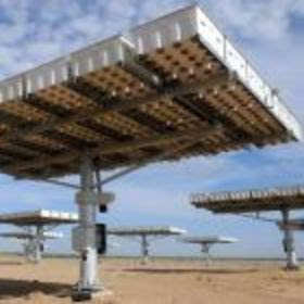 rotating solar panels in the desert