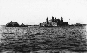 Ellis Island in 1903 as seen from New York Harbour