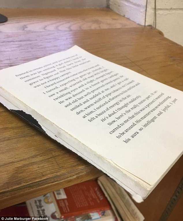 Julie posted photos of items that had been damaged by students