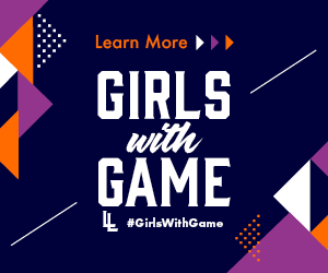 girls with game banner graphic