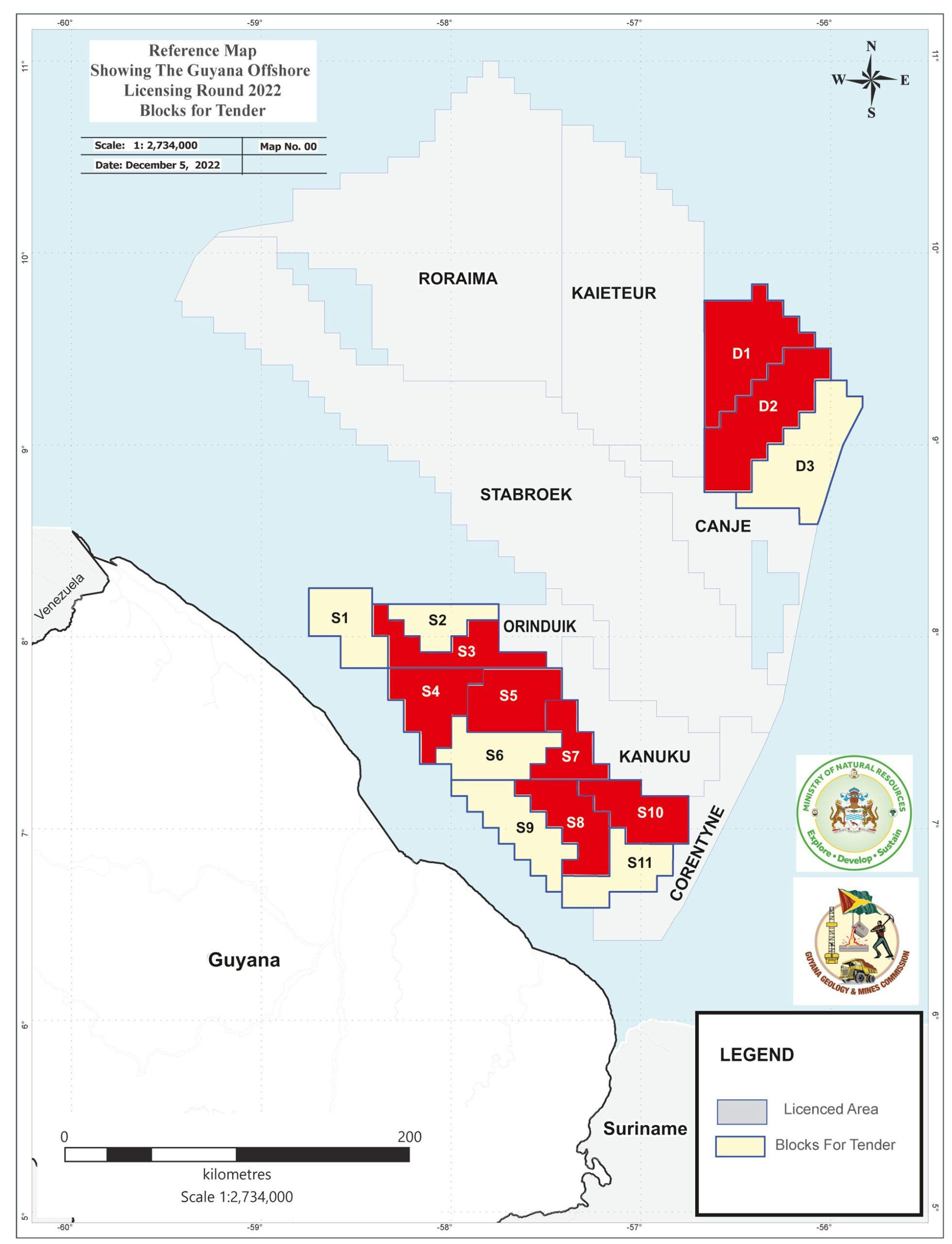 Blocks in red received 14 bids from six groups of companies