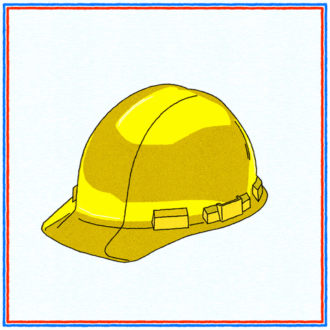 A hardhat, with sticker that says "American Jobs". Text reads: We can do it, we must do it, we will do it.