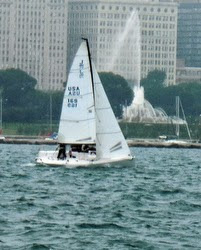 J/70 sailing at J-Day Regatta off Chicago