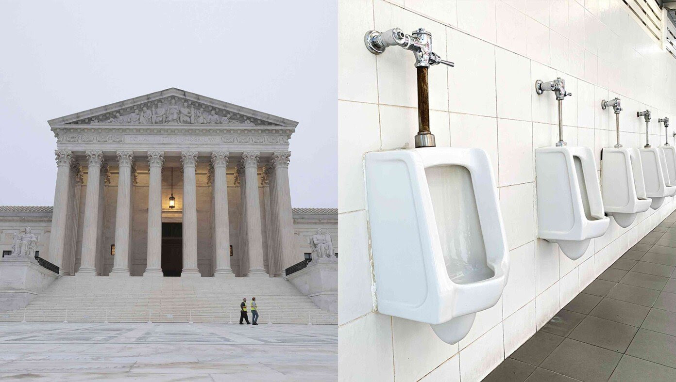 Supreme Court Rules That Urinals With No Dividers Are Unconstitutional