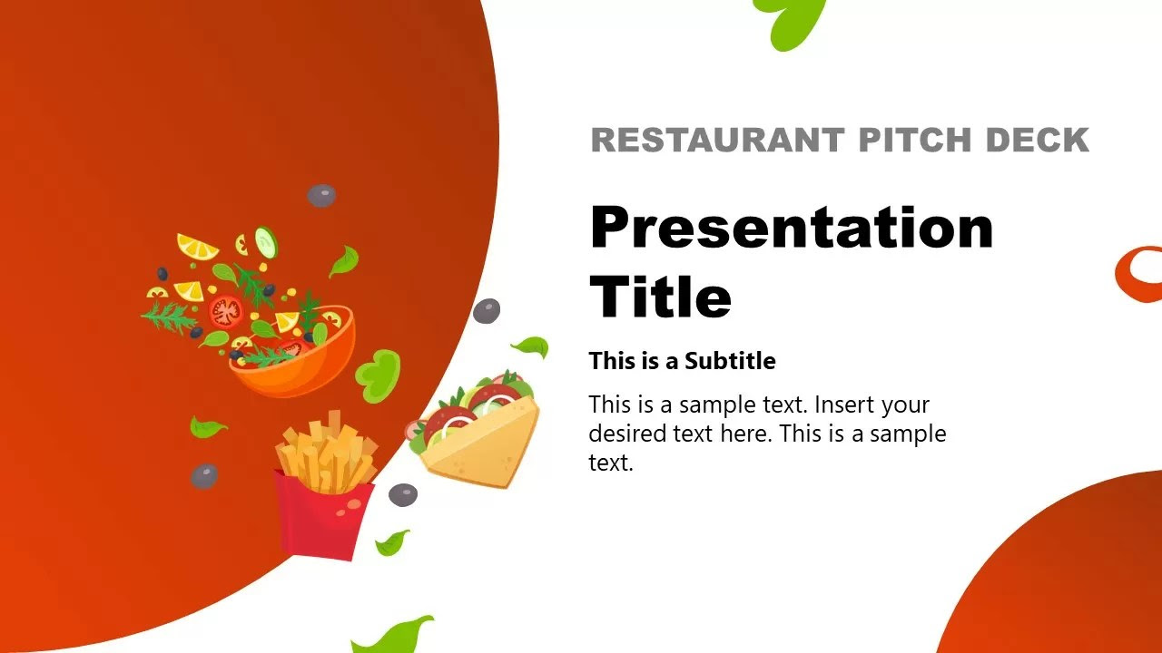 Restaurant Pitch Deck Cover PowerPoint SlideModel