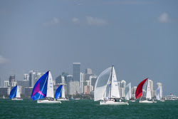 J/70s cruising off Miami, Florida