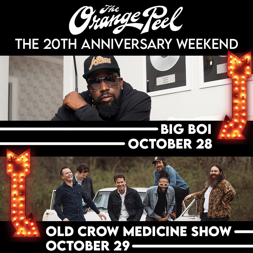 The Orange Peel 20th Anniversary Weekend Big Boi 10/28 + Old Crow