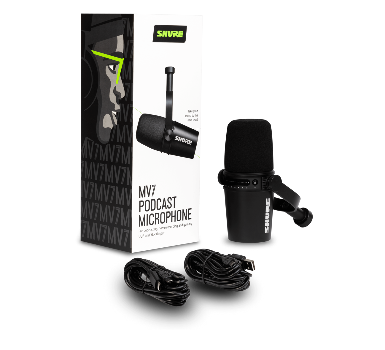 Image of SHURE MV7 Podcast and Radio dynamic Microphone