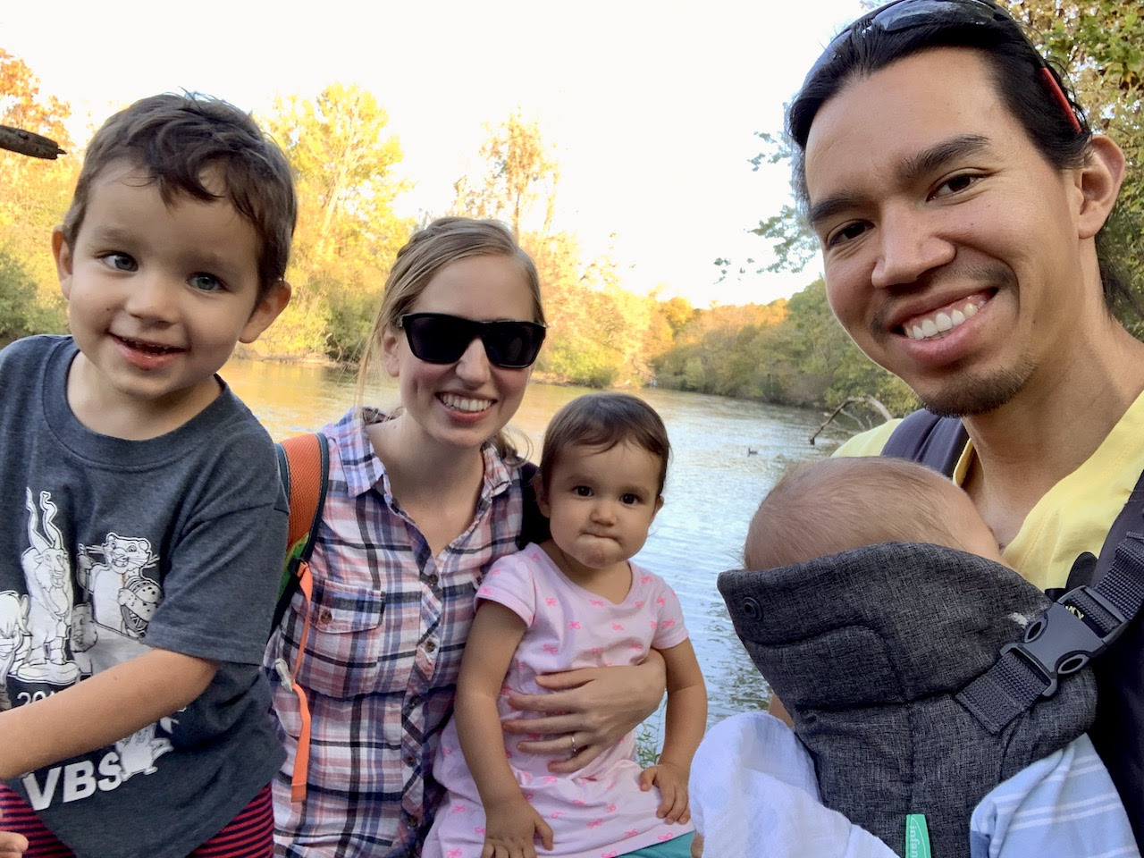 Family outing along the Huron River in Ann Arbor