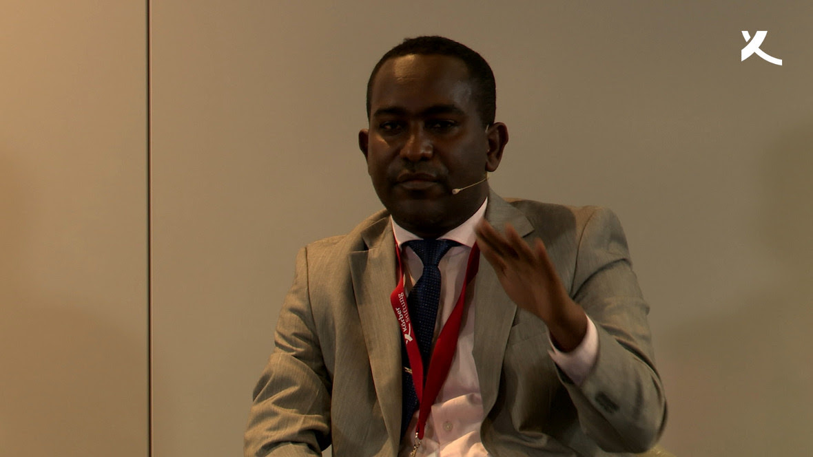 SJS SG Abdalle Mumin addresses panel discussion during Exile Media Forum in Hamburg Germany