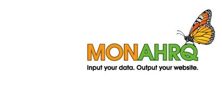 MONAHRQ Logo. Input Your Data. Output your website.