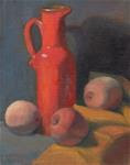 Red Pitcher with Peaches - Posted on Thursday, February 5, 2015 by Elizabeth B. Tucker