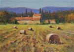 Hay bales – Tuscan farm house. Tuscany landscape oil painting on Gesso board. - Posted on Monday, December 15, 2014 by Nick Sarazan