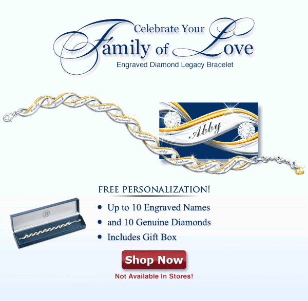 Customize 10-Diamond Bracelet with Up to 10 Names. NOT AVAILABLE IN STORES! Shop Now!