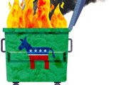 Democrat Dumpster Fire Illustration by Greg Groesch/The Washington Times