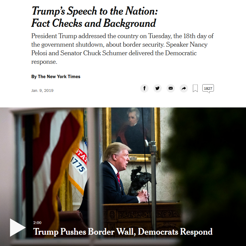 NYT: Trump’s Speech to the Nation: Fact Checks and Background