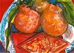 ACEO Lucky Tangerines for Chinese Lunar New Year Watercolor Penny StewArt - Posted on Sunday, March 1, 2015 by Penny Lee StewArt