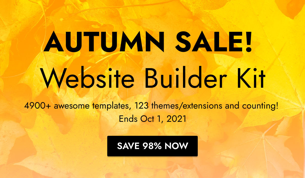 Mobirise Website Builder Kit autumun sale