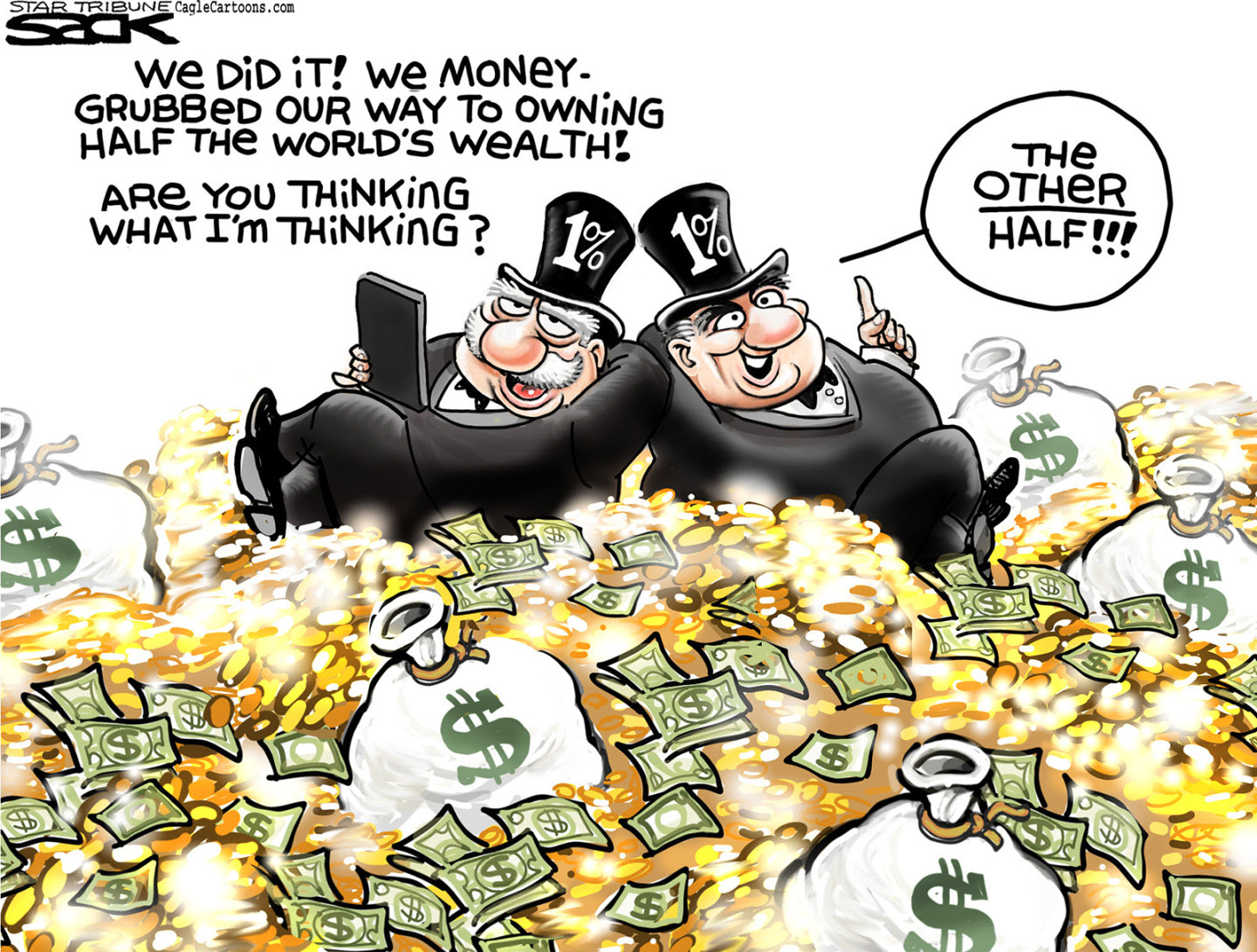 Billionaires fund corporate politicians to get more tax cuts and exploit workers.