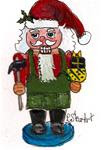 Nutcracker Painting Santa Claus Hammer Toys Art ACEO Original Penny StewArt - Posted on Wednesday, November 26, 2014 by Penny Lee StewArt