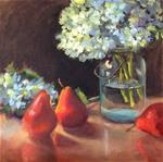 Still Life with Pears and Hydrangeas - Posted on Tuesday, December 30, 2014 by Sandra Kavanaugh