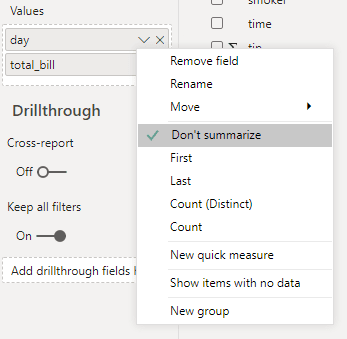 Don't summarize values in Power BI