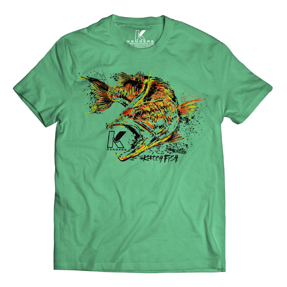 Image of LARGEMOUTH BASS SPECIES T-SHIRT HEATHER GREEN